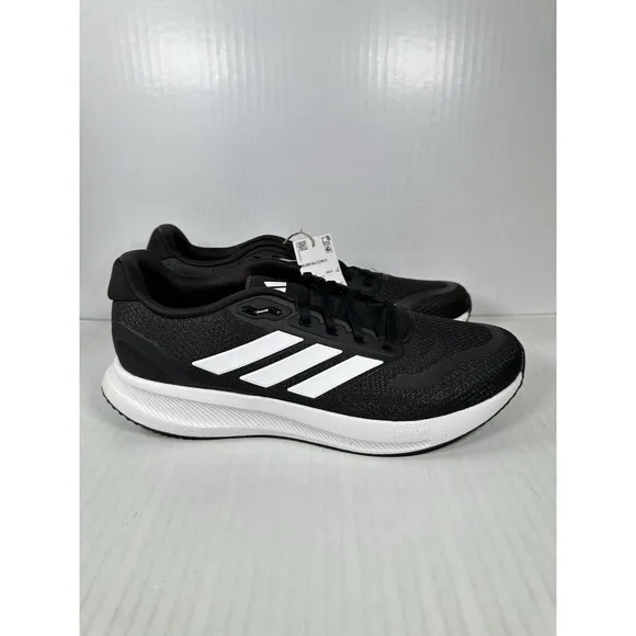 Size 10.5 Men’s Adidas RUNFALCON 5 CLOUDFOAM Running Sneakers Shoes Black White