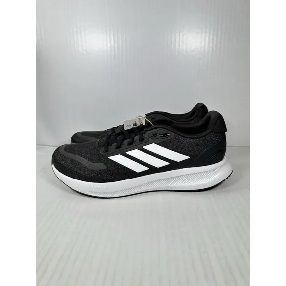 Size 10.5 Men’s Adidas RUNFALCON 5 CLOUDFOAM Running Sneakers Shoes Black White