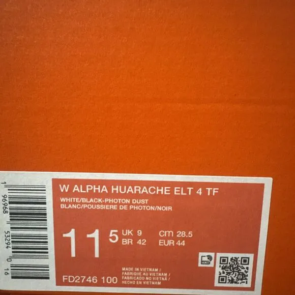 Size 11.5 -Nike Alpha Huarache Elite 4 Turf Women's Softball Shoes (FD2746-100)