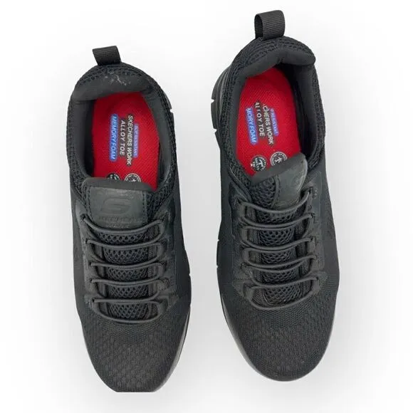 Skechers 200013 Work Alloy Toe Slip Resistant Sneakers Shoes Black Mens 7.5