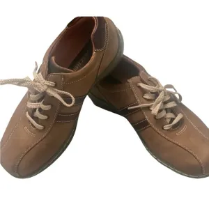 SKECHERS Brown Leather Men’s Casual  Oxford Fashion Sneakers Shoes