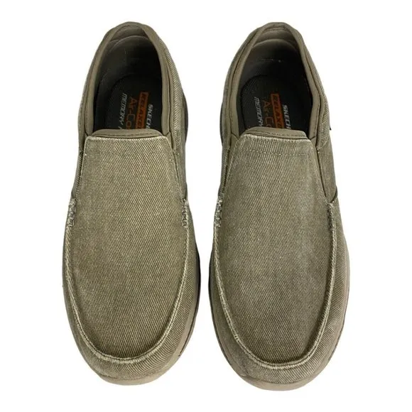Skechers Creston Moseco Shoes Mens 11.5 Taupe Brown  Relaxed Fit Slip On 65355