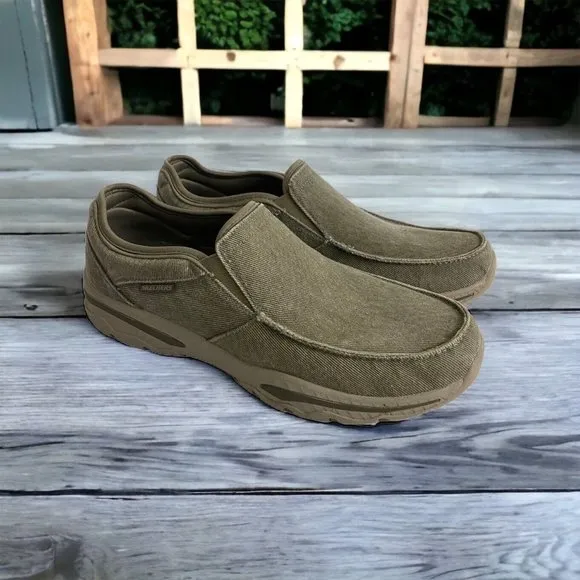 Skechers Creston Moseco Shoes Mens 11.5 Taupe Brown  Relaxed Fit Slip On 65355