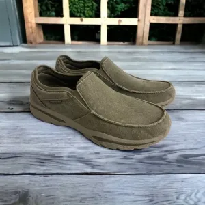 Skechers Creston Moseco Shoes Mens 11.5 Taupe Brown  Relaxed Fit Slip On 65355