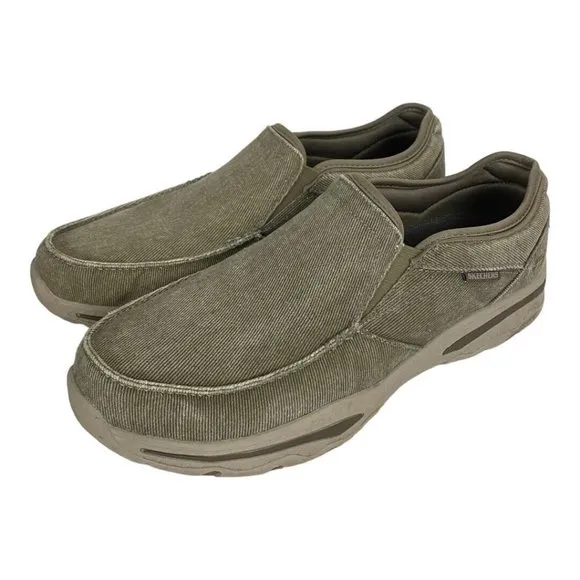 Skechers Creston Moseco Shoes Mens 11.5 Taupe Brown  Relaxed Fit Slip On 65355