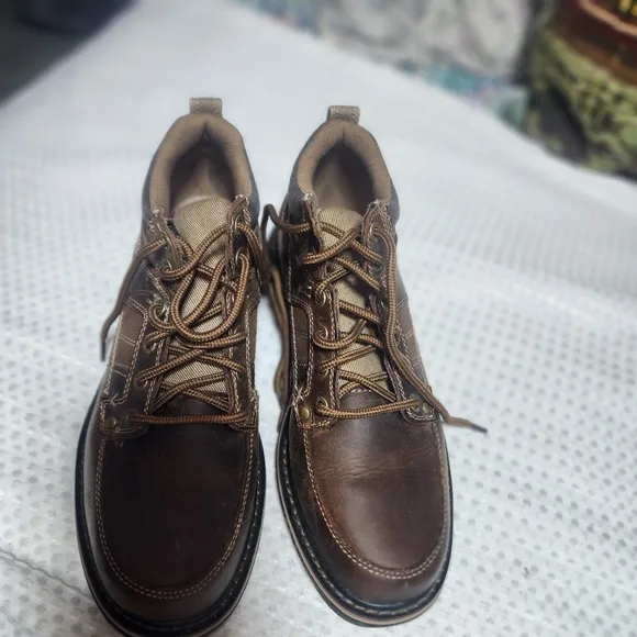 SKECHERS EUC MENS SZ 10.5 MARCELO TOPEL MED TOE HIKING BOOTS