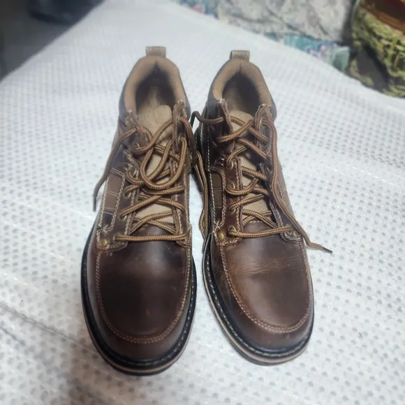 SKECHERS EUC MENS SZ 10.5 MARCELO TOPEL MED TOE HIKING BOOTS