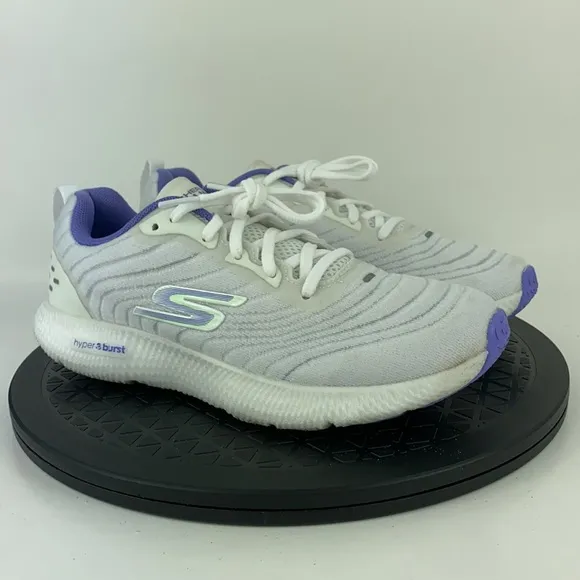 Skechers Go Run 8 Bionic White/Purple Running Shoes 172001 Women's Size 6.5