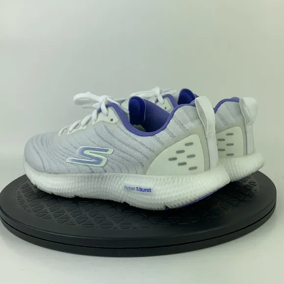 Skechers Go Run 8 Bionic White/Purple Running Shoes 172001 Women's Size 6.5