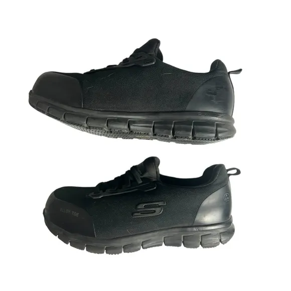 Skechers Jixie Sure Track Alloy Toe Slip Resistant Work Shoes Women’s Size 7.5‌‌