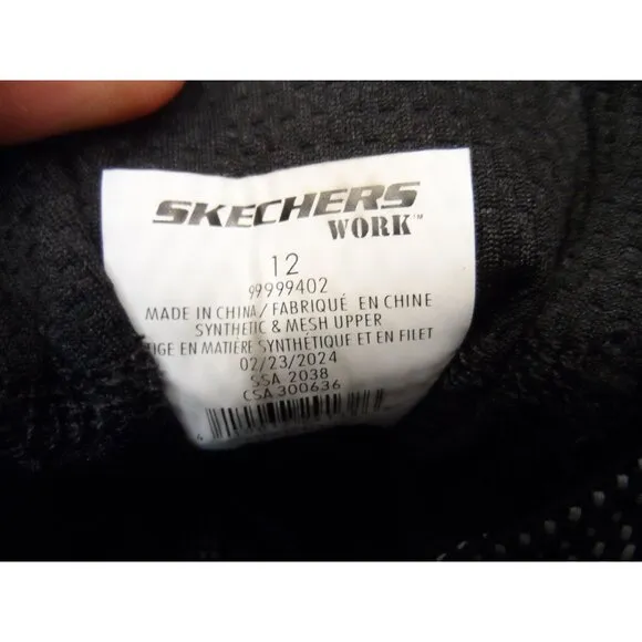 Skechers Men's 99999402 Steel Toe Athletic Work Shoes Black/Gray 12M