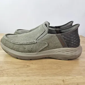 Skechers Parson Dewitt Slip Ins Shoes Men's Sz 11.5 Taupe Tan Hands Free Slip On