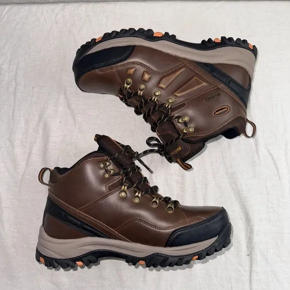 Skechers Relaxed Fit 65529 EWW Relment Traven Hiking Boots Mens 9 Brown Leather