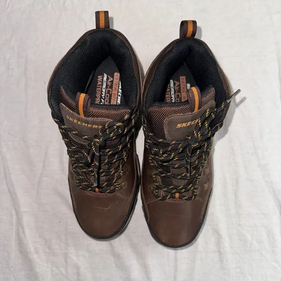 Skechers Relaxed Fit 65529 EWW Relment Traven Hiking Boots Mens 9 Brown Leather
