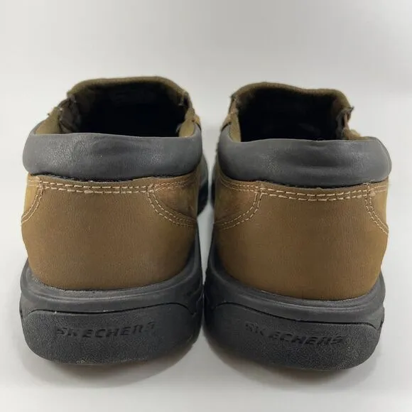 Skechers Segment Rilar Oxford Slip On Loafers Mens Size 8 Brown Leather Comfort