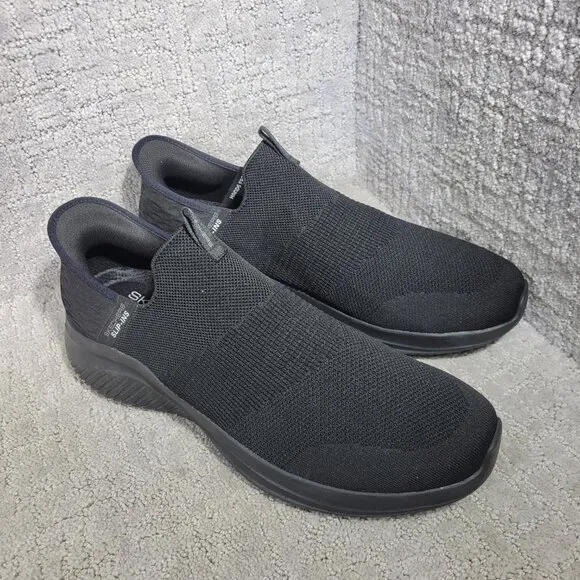 Skechers Slip-Ins Ultra Flex 3.0 Men's Size 14 Black Handsfree Athletic Sneakers