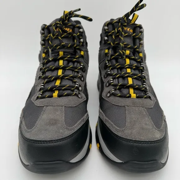 Skechers Trego Pacifico Waterproof Gray Yellow Hiking Active Boots Size 12