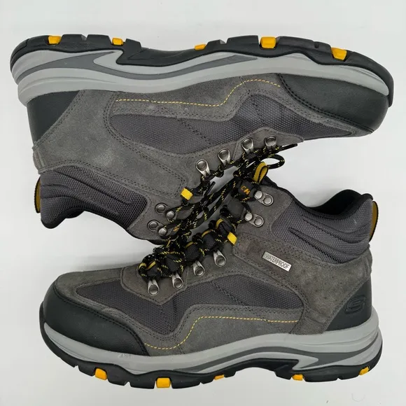 Skechers Trego Pacifico Waterproof Gray Yellow Hiking Active Boots Size 12