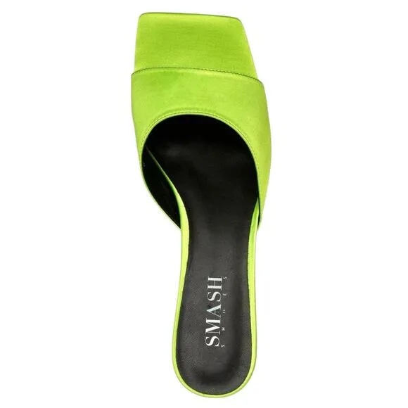 Smash Women's Jennifer Block Heels Slide Sandals Green Size 10