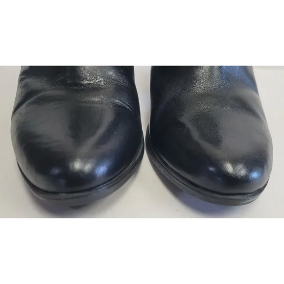 SOFFT Noreen Black Leather Studded Mixed Metals Harness Moto Ankle Booties 8.5 M