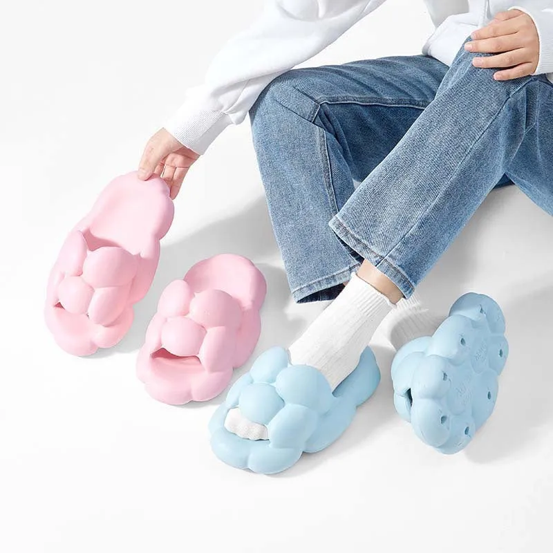 Soft Cloud Design Cute House Shoes, Women's Outdoor Indoor Bathroom Slippers
