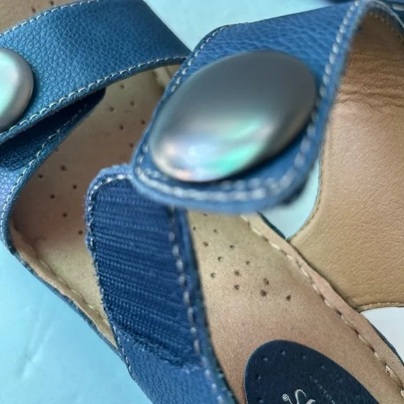 SoftSpots NIB Navy Leather Sandals new in box