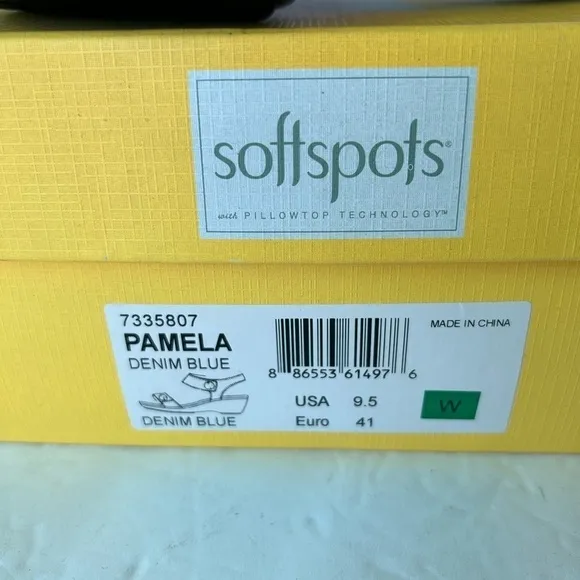 SoftSpots NIB Navy Leather Sandals new in box