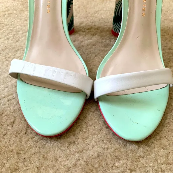 Sophia Webster For J. Crew Tropical Fabric Ankle Strap Heeled Sandals