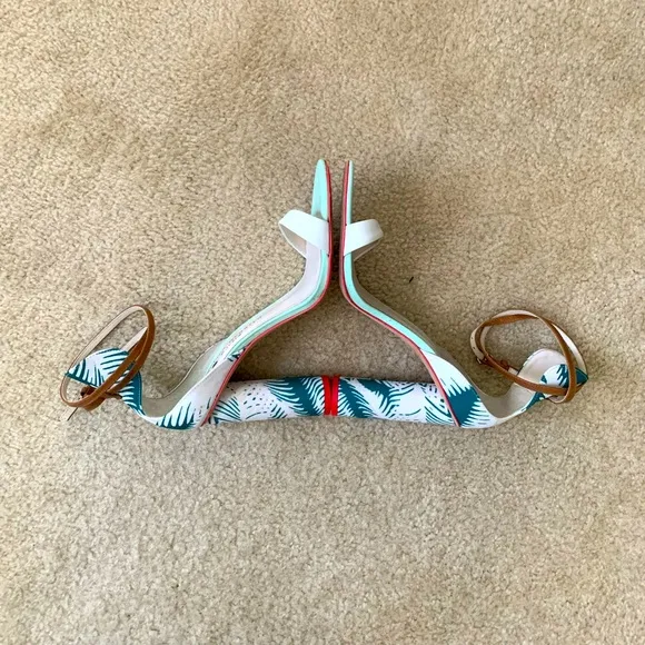 Sophia Webster For J. Crew Tropical Fabric Ankle Strap Heeled Sandals