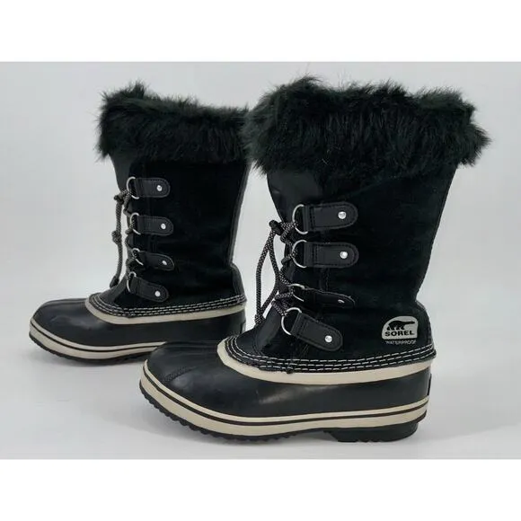 SOREL Joan of Arctic Women’s Boots Black Size 5 Waterproof Winter Snow Leather