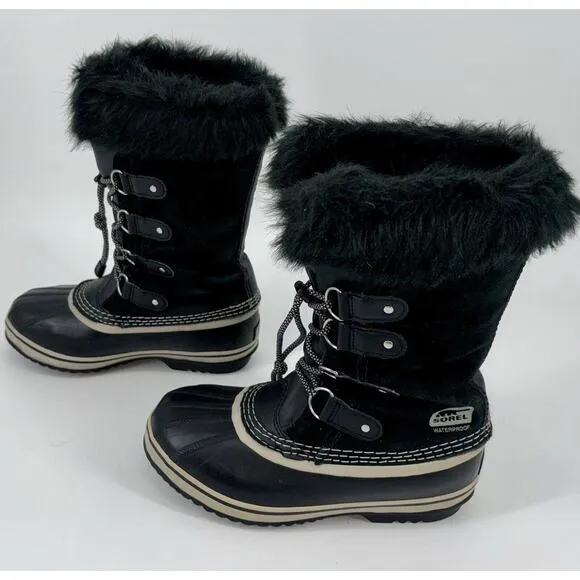 SOREL Joan of Arctic Women’s Boots Black Size 5 Waterproof Winter Snow Leather