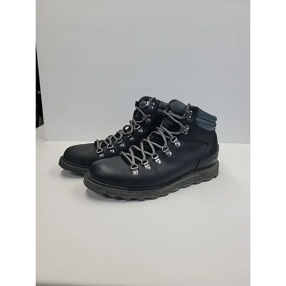 SOREL Madson II Hiker WP‎ Size 7 Black Waterproof Leather Hiking Boots Outdoor