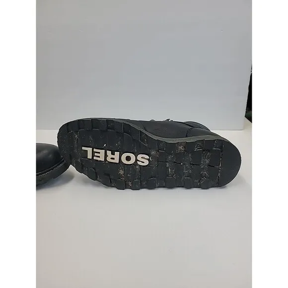 SOREL Madson II Hiker WP‎ Size 7 Black Waterproof Leather Hiking Boots Outdoor