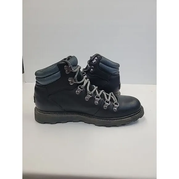 SOREL Madson II Hiker WP‎ Size 7 Black Waterproof Leather Hiking Boots Outdoor