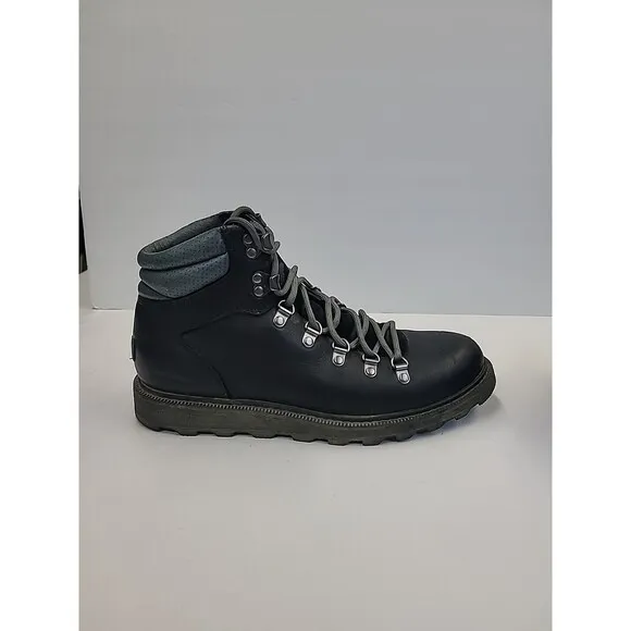 SOREL Madson II Hiker WP‎ Size 7 Black Waterproof Leather Hiking Boots Outdoor
