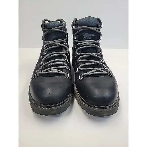 SOREL Madson II Hiker WP‎ Size 7 Black Waterproof Leather Hiking Boots Outdoor