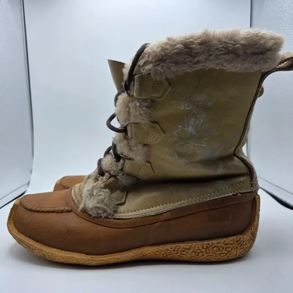 Sorel Nanook Womens Size 8 Brown Winter Boots Wool Removable Liner Snow Outdoors