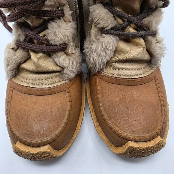 Sorel Nanook Womens Size 8 Brown Winter Boots Wool Removable Liner Snow Outdoors