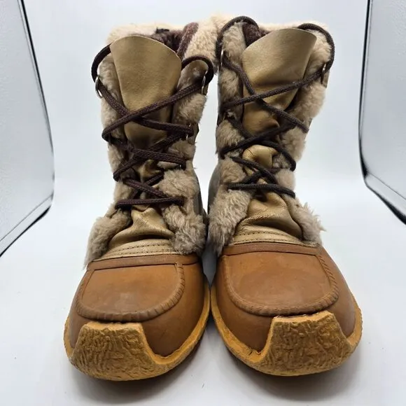 Sorel Nanook Womens Size 8 Brown Winter Boots Wool Removable Liner Snow Outdoors