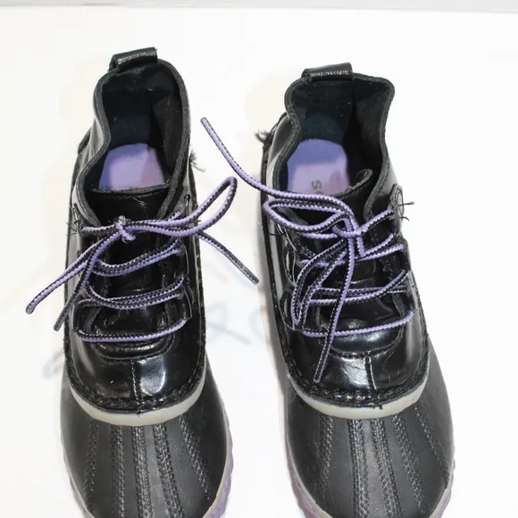Sorel Out N About Duck Snow Girls NY2625-010 Boots Winter Shoes Purple Black 4