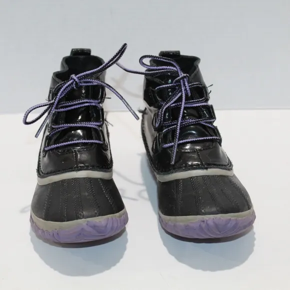 Sorel Out N About Duck Snow Girls NY2625-010 Boots Winter Shoes Purple Black 4