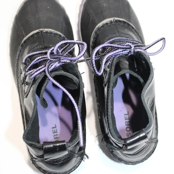 Sorel Out N About Duck Snow Girls NY2625-010 Boots Winter Shoes Purple Black 4