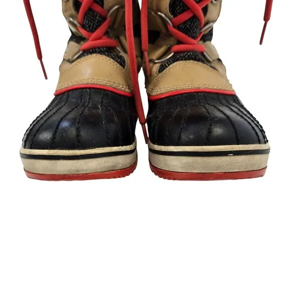Sorel Tofino Waterproof Faux Leather &amp; Fur Lace Up Boots Size 8