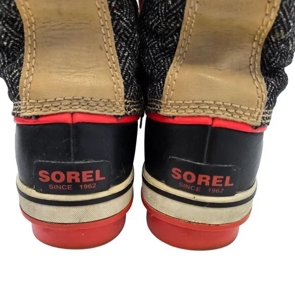 Sorel Tofino Waterproof Faux Leather &amp; Fur Lace Up Boots Size 8