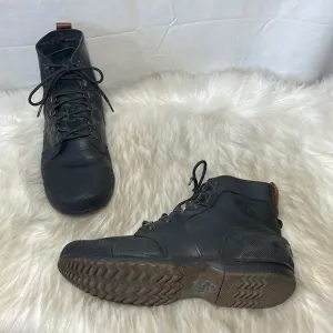 Sorel Ankeny Black Leather Mid Rise Hiking Boots Sz 11