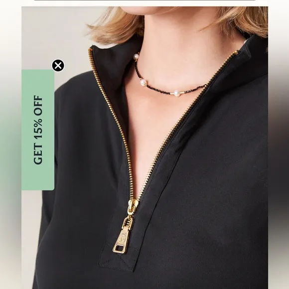 Spartina 449 Dress Nora Half-Zip Black with Gold Zipper