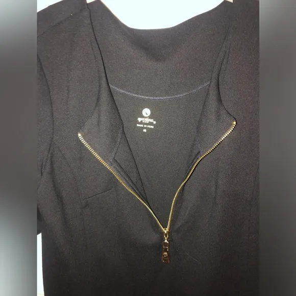Spartina 449 Dress Nora Half-Zip Black with Gold Zipper
