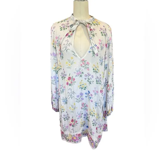Spell &amp; the Gypsy Collective Gardenia Posy Long Sleeve Mini Dress size medium