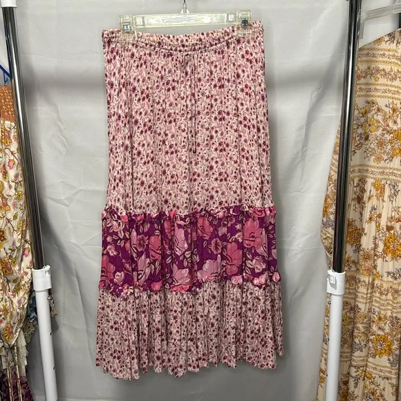 Spell &amp; The Gypsy Winona Midi Skirt in Berry Size Medium