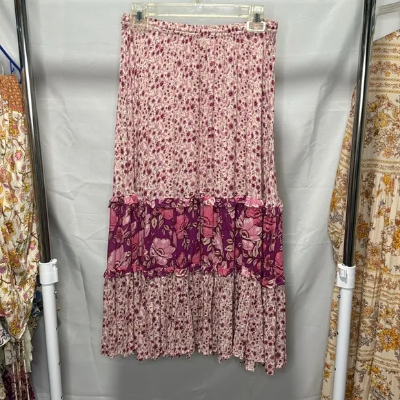 Spell &amp; The Gypsy Winona Midi Skirt in Berry Size Medium
